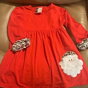 Banana Split boutique Red Santa Long Sleeve Dress